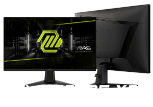 Side view showing the tilt adjustment capabilities of the MSI MAG 275QF E20 monitor stand
